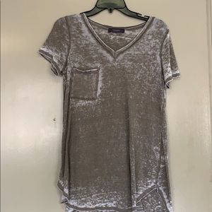 distressed green tee